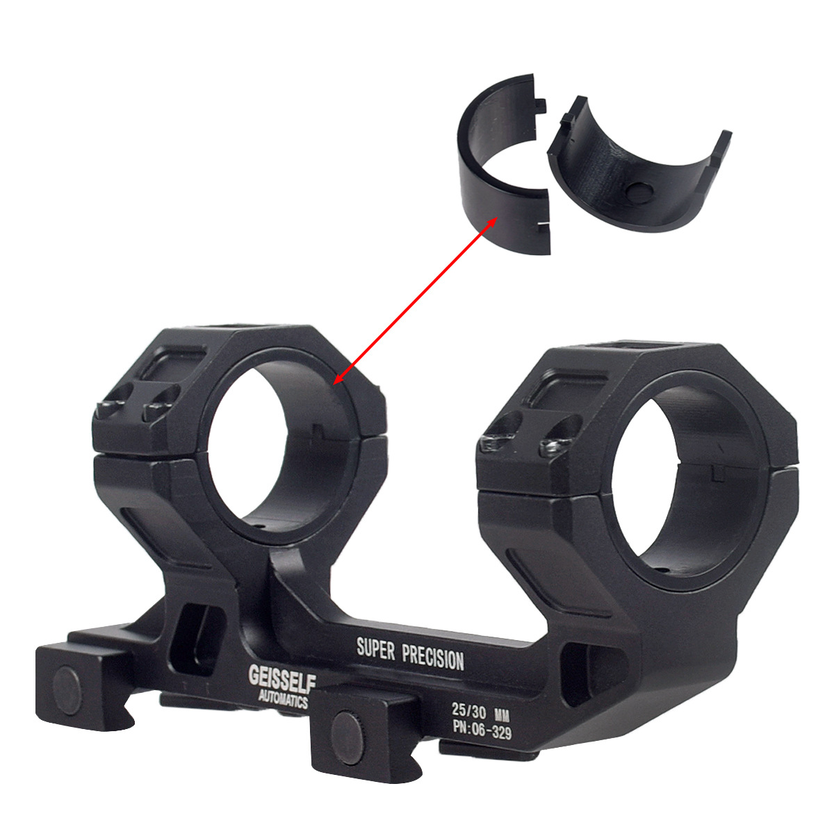 Picture of Factory direct conjoined 30 to 25 bracket 20mm slot sight mirror GE fixture quick release bracket cross-border