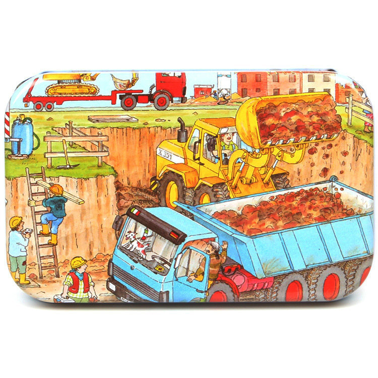 Picture of 60 pieces iron box puzzle children's educational kindergarten early education cartoon wooden puzzle toy generation