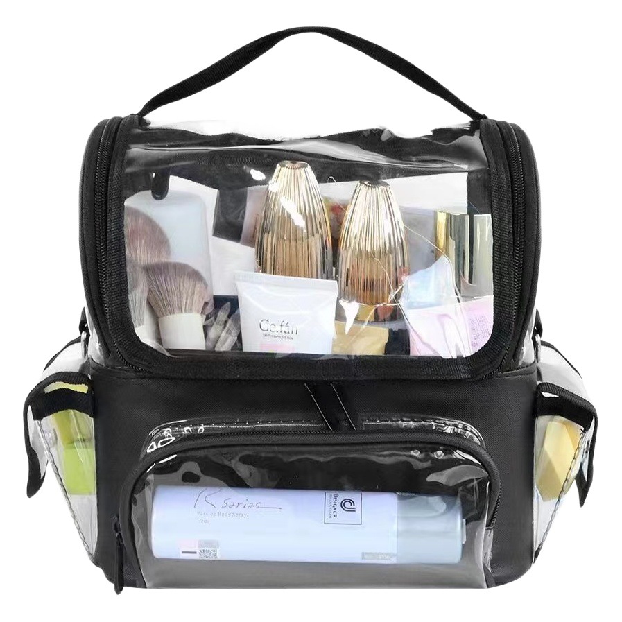 Partition transparent cosmetic bag large capacity waterproof wash bag multifunctional cosmetic case skin care makeup storage bag in stock