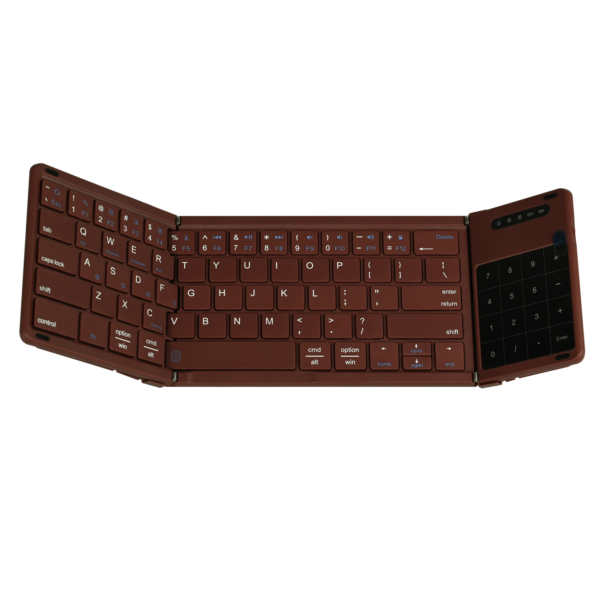 Picture of Bluetooth Keyboard with Touchpad + Numeric Keyboard Dual Mode Connection Folding Portable Office Bluetooth Folding Keyboard