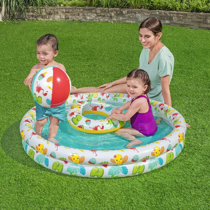 Picture of Children's slide pool sunshade swimming pool alligator fountain mushroom water inflatable play house baby ball pool