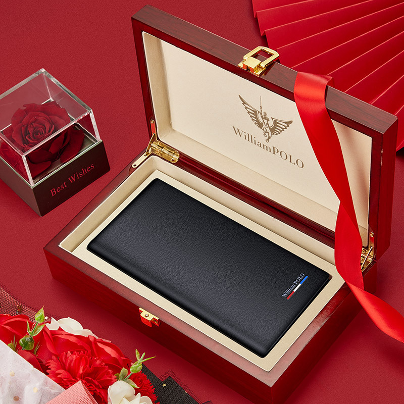 Picture of King Paul men's wallet short leather long wallet men's fashion simple thin money clip gift wholesale
