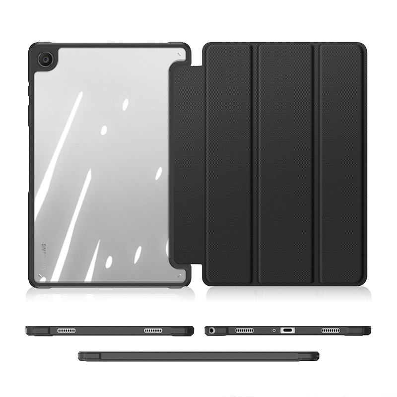 Picture of For Samsung TabA9Plus Flat Protective Case Wholesale Acrylic Transparent Trifold Flip Leather Case Lightweight