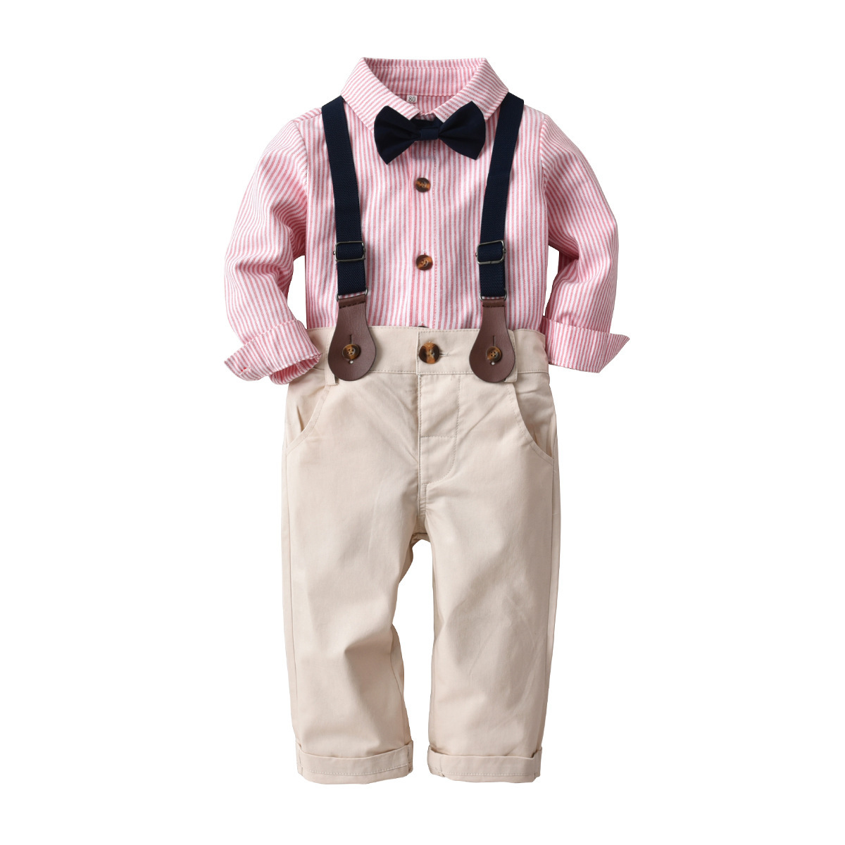 Picture of Boy's Baby Baby's Gentleman Suit Bow Tie Shirt Long Sleeve Trousers European and American Spring and Autumn Outfit