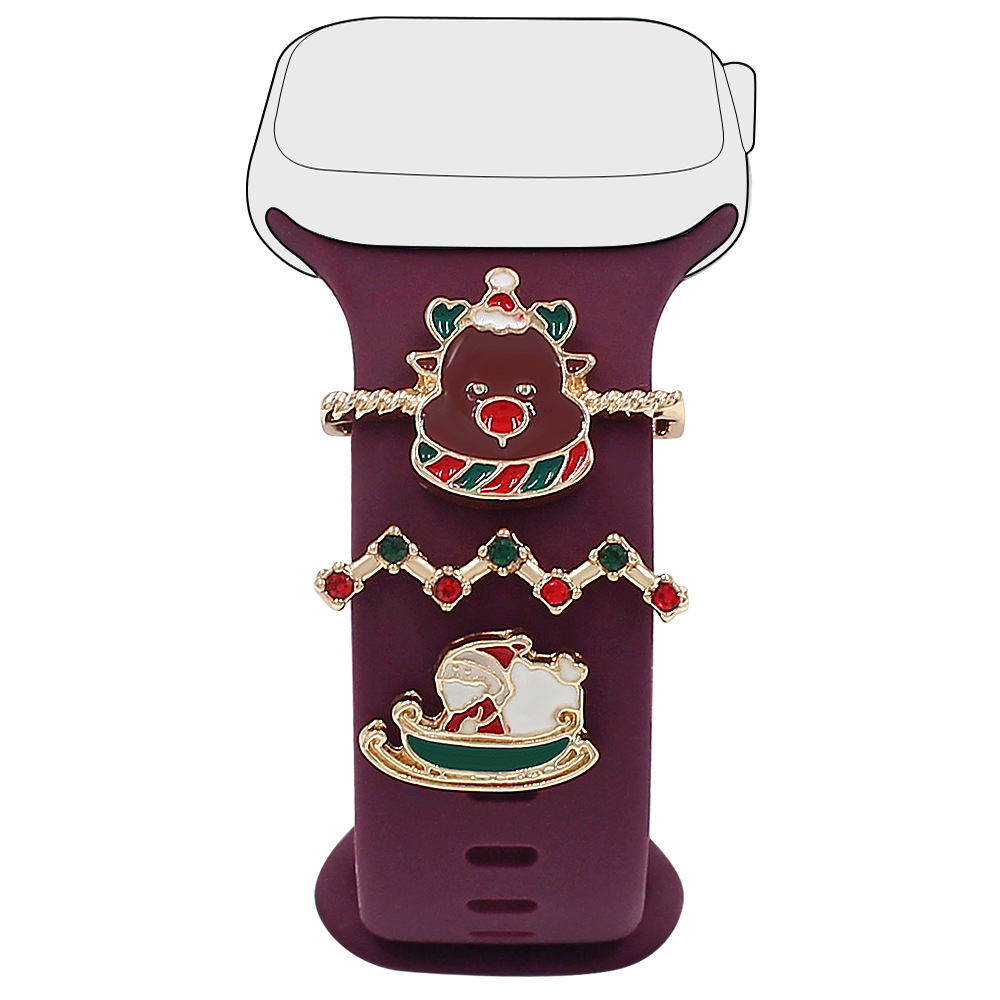 Picture of For Apple Watch Strap Decorative Ring Apple Watch Universal Silicone Strap Christmas Oil Drop Decoration