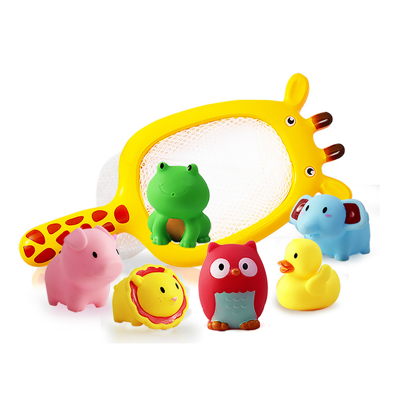 Picture of Children's water spray temperature-sensitive color-changing animal bathroom toy shark fishing Bath Pond glue playing water fishing fish toy