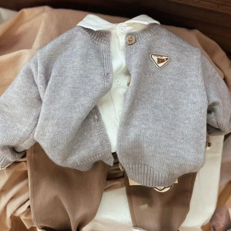 Picture of South Korea children's clothing boys knitted sweater 2023 autumn and winter new short sleeve children's cardigan fashionable outdoor wear