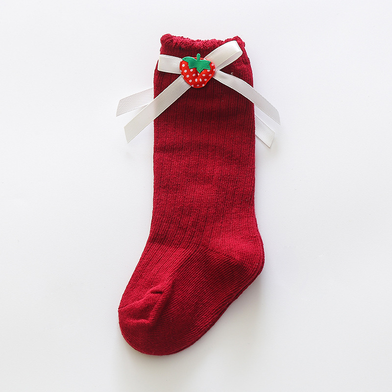 Picture of Girls' mid-calf socks Korean style ins bow baby Princess socks long baby calf socks spring and autumn children's cotton socks