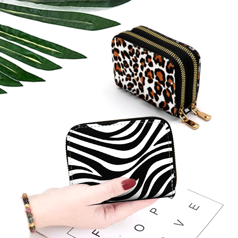Large Capacity organ card holder multi-functional female card holder double zipper coin purse anti-theft certificate set European and American Retro card holder