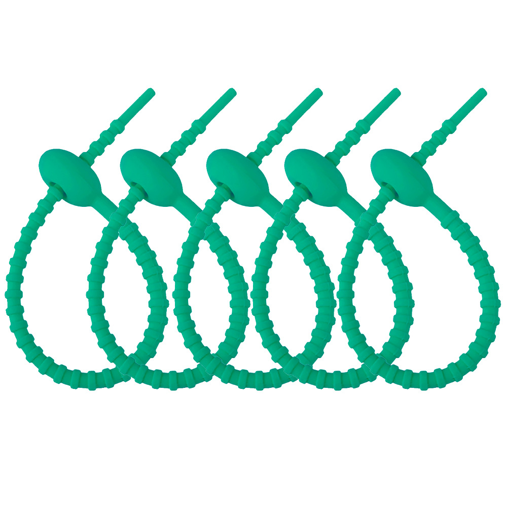 Picture of 215mm color silicone cable tie DIY jewelry pendant chattering blind box doll lanyard data cable storage winder