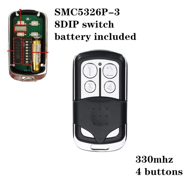 Picture of Malaysia Singapore Thailand 330mhz/433mhz SMC5326 8DIP Switch gate Remote Control