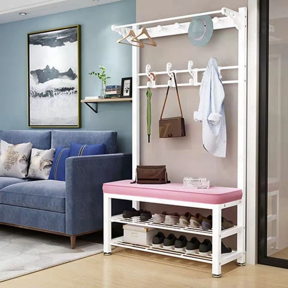 Shoe Changing Stool Coat Rack Floor Integrated Living Room Bedroom Hanger Door Soft Bag Sitting Simple Shoe Cabinet Rack