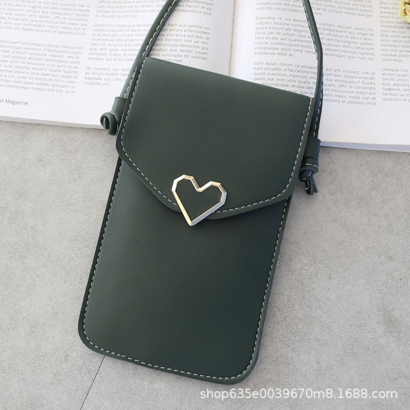 Picture of New Style Simple Mini Crossbody Women's Bag Love Waterproof Buckle Coin Purse Transparent PVC Touch Screen Mobile Phone Bag