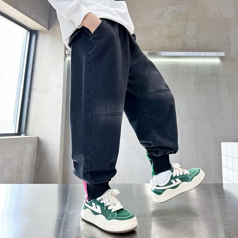 Picture of 2024 children's clothing new children's pants autumn versatile boys' casual pants middle and big children boys' jeans ankle-tied pants