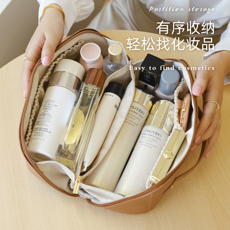 Picture of Organ pillow bag PU leather Net red cosmetic bag ins multi-layer wash bag travel portable portable storage bag