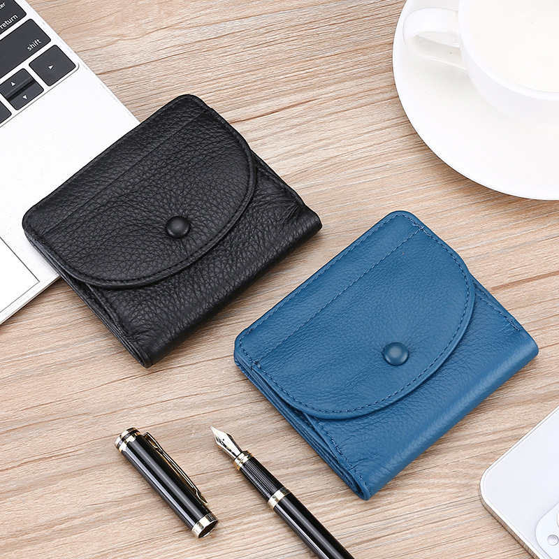 Picture of Women's Genuine Leather Wallet Top Layer Cowhide Coin Purse Wholesale Multi-Function Button Type Coin Purse Cross-Border Women's Wallet