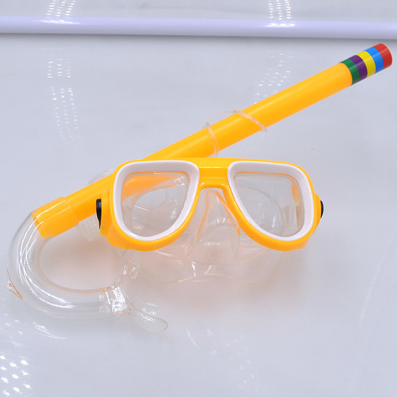 Picture of Snorkeling children's diving goggles + suction pipe set new material PVC material 0326 diving goggles set