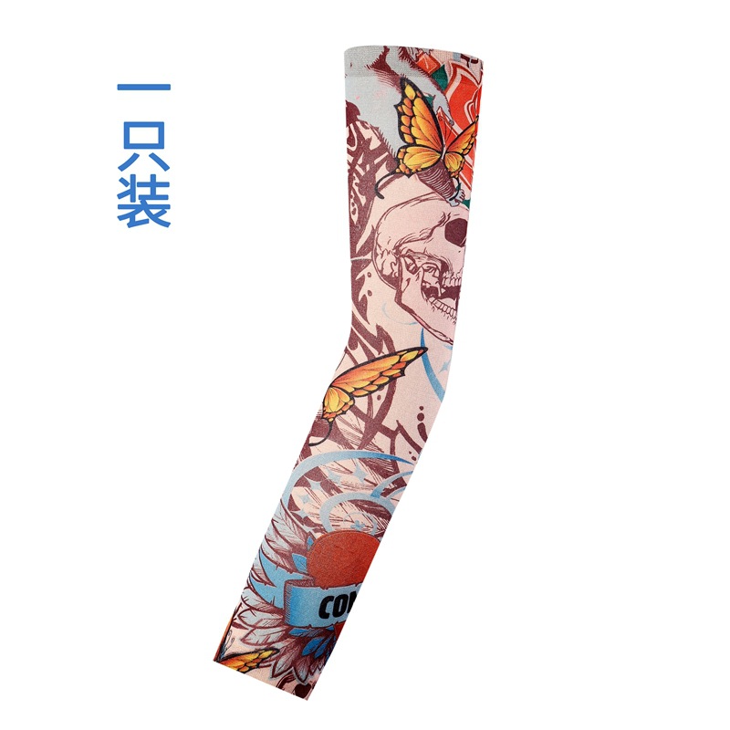 Picture of Outdoor Sleeve Tattoo Sleeve Seamless Men's and Women's Flower Arm Riding Sunscreen Sleeve Tattoo Arm Gifts