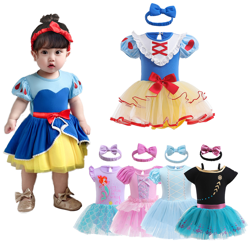 Picture of Halloween Children's Clothing, Short-Sleeved Pullover, Baby Baby Princess Jumpsuit, Princess Style Dress
