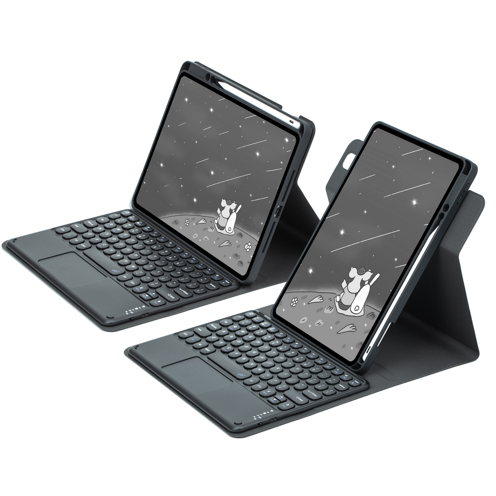 Picture of For iPad10.2 protective cover 10 generation acrylic rotating magnetic Bluetooth keyboard protective cover 10.9 pen slot