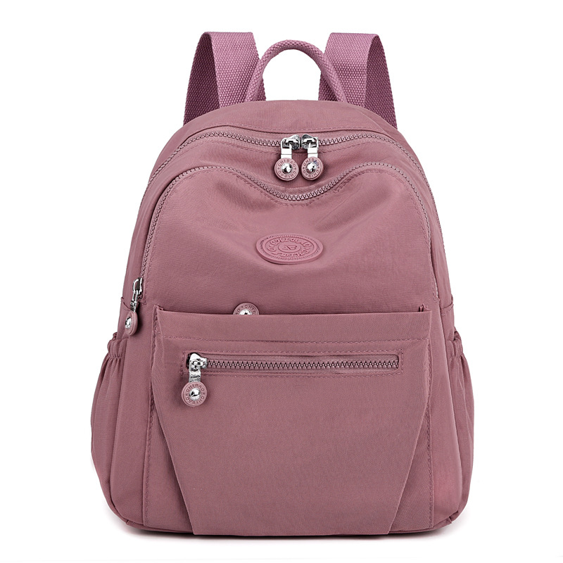 Picture of Fashion Women's Backpack Lightweight Water-repellent Nylon Cloth Bag Fashionable Outdoor Travel Bag Large Capacity Student Schoolbag