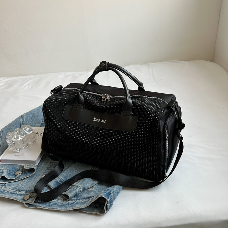 Picture of Travel Bag 2023 Women's short-distance yoga sports fitness bag independent shoe warehouse Diamond-embedded business trip boarding portable luggage bag