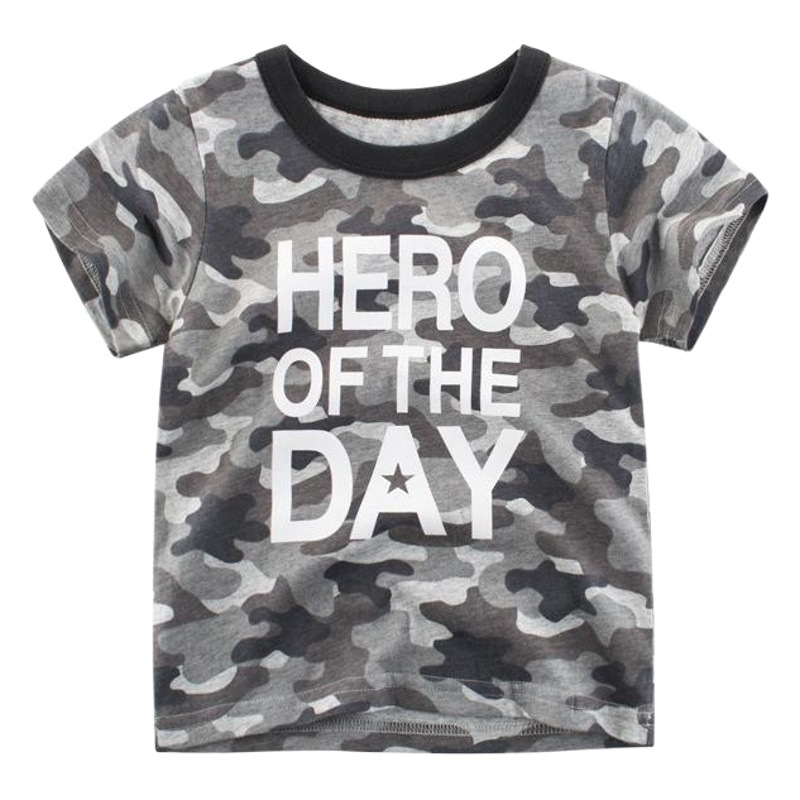 K-Style of Kidsren's Clothing New 2025 Summer Kidsren's Short-Sleeved T-Shirt Camouflage 27Kids Brand Clothing Dropshipping