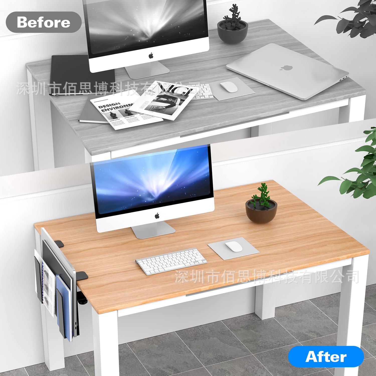 Picture of New Tablet Laptop Universal Adjustable Storage Rack Punch-Free Tableside Portable Cooling Rack