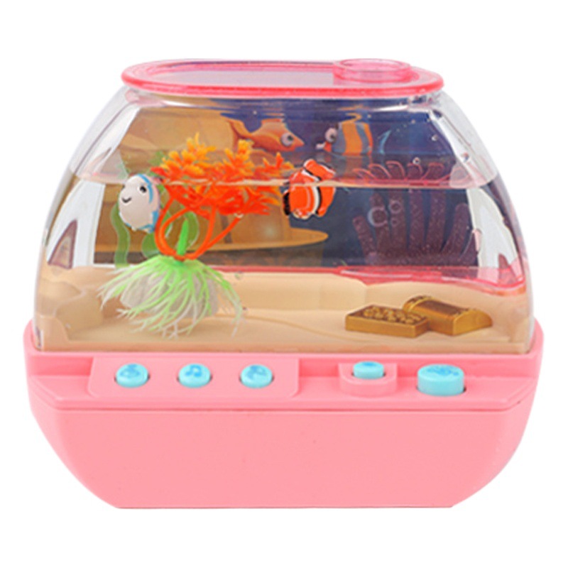 Happy Aquarium Desktop Fish Tank Ornaments Electric Light Music Children's Educational Early Education Story Play Toys