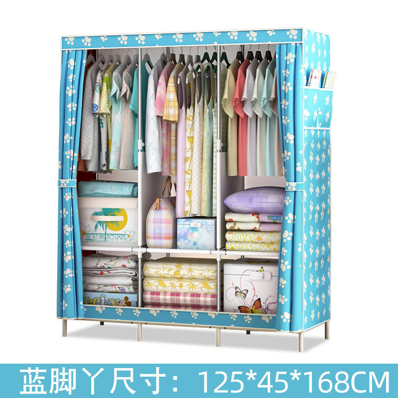 Picture of Ya Ruifan Reinforced Simple Cloth Wardrobe Storage Closet Dustproof Wardrobe Dormitory Steel Frame Reinforced Simple Modern Combination