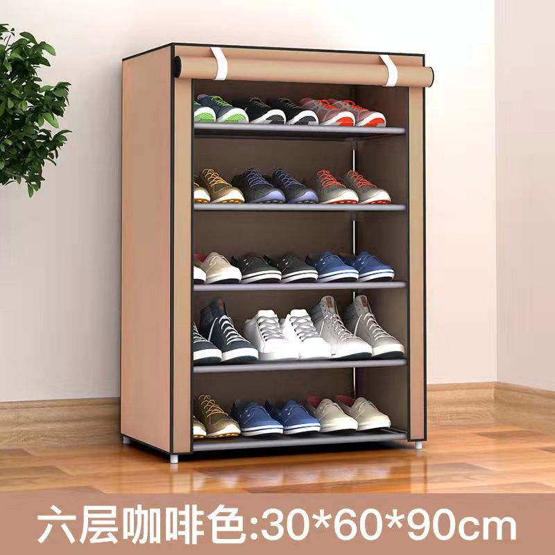 Picture of Simple Shoe Rack Multi-layer Steel Pipe Assembly Dustproof Shoe Cabinet Student Dormitory Home Storage Cabinet Economical Shoe Cabinet Shoe Rack