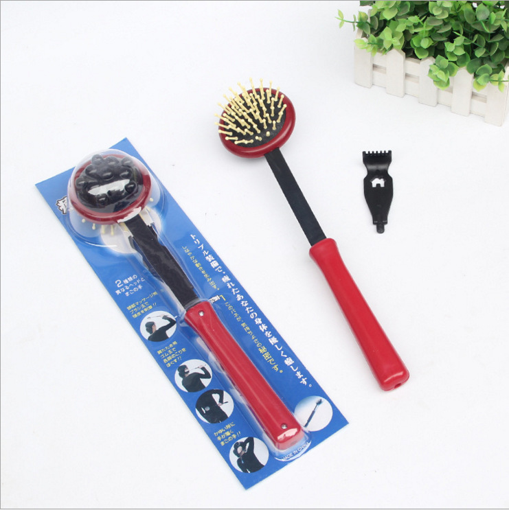Picture of Red massage hammer with packaging health care for the elderly fitness hammer massage stick back beating no need for people to scratch