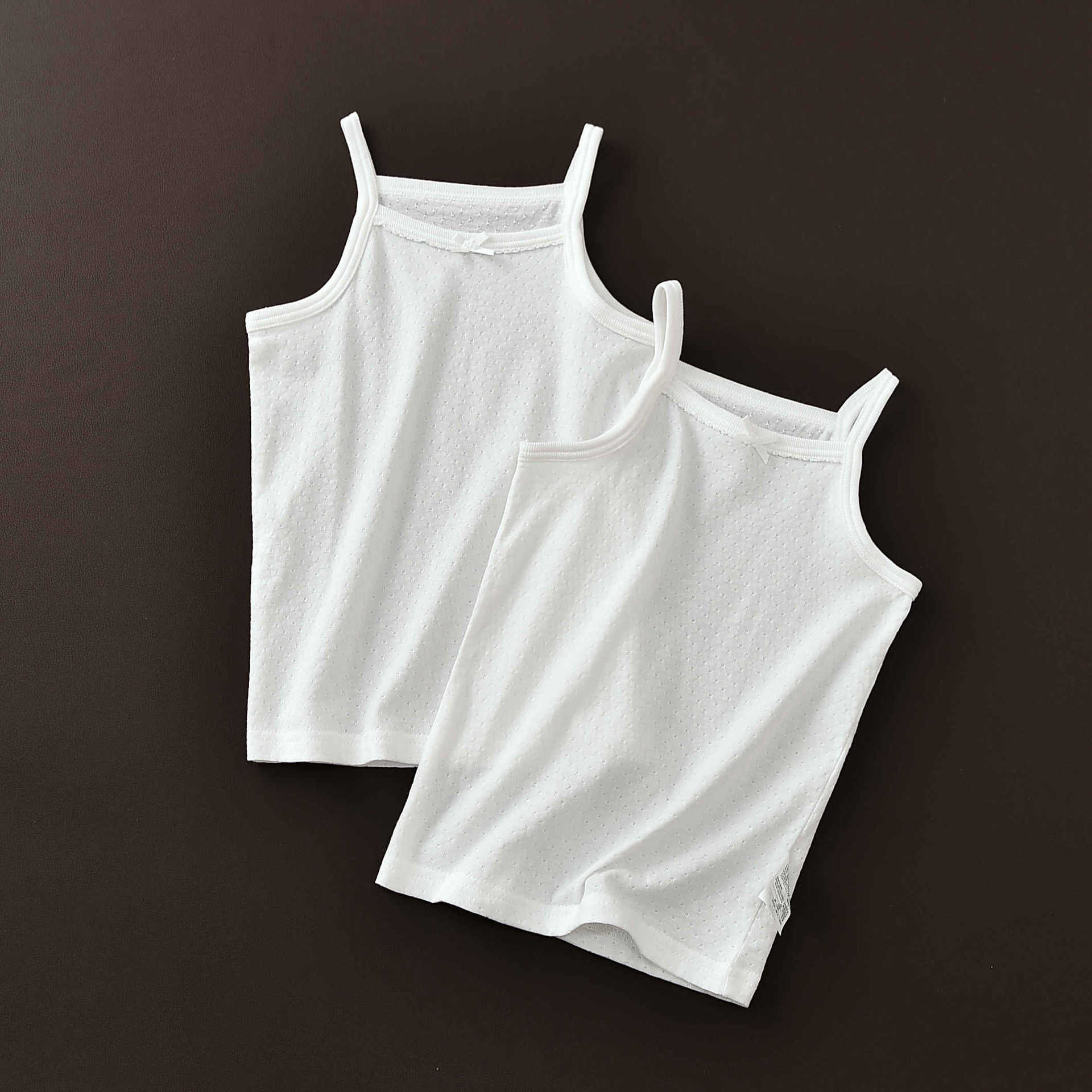 Picture of White vest boys and girls children's clothing new export Japanese children's cotton summer all-match base wheat