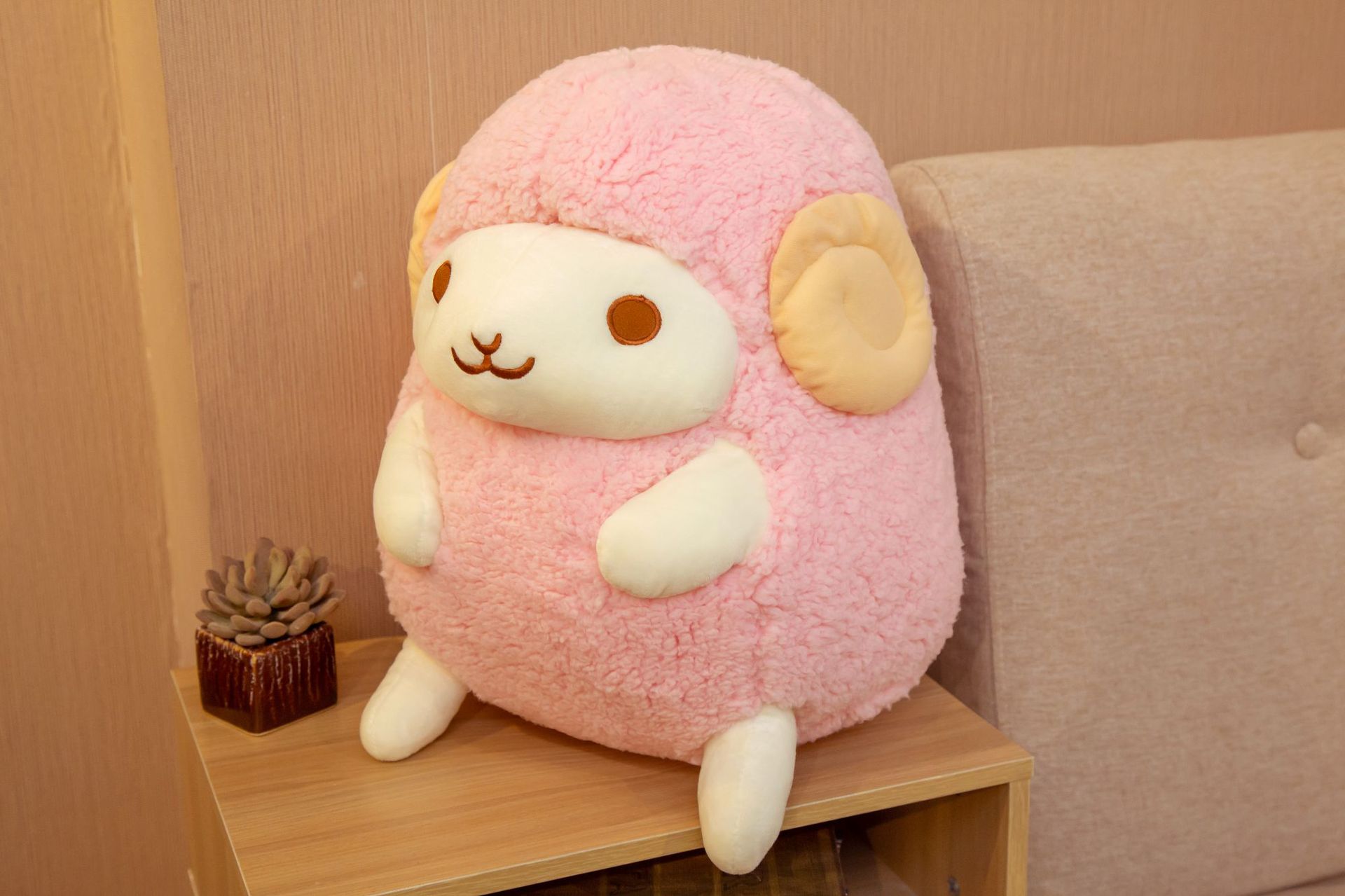 Picture of New Bubble Velvet Sitting Round Three-color Sheep Plush Toy Doll Cross-border Plush Toy Grasping Machine Doll