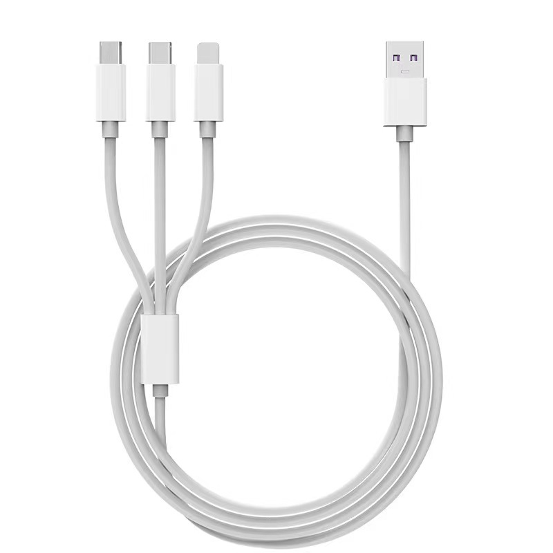 Picture of Braided one-to-three data line fast charging line three-in-one multi-head mobile phone car charging line gift LOGO