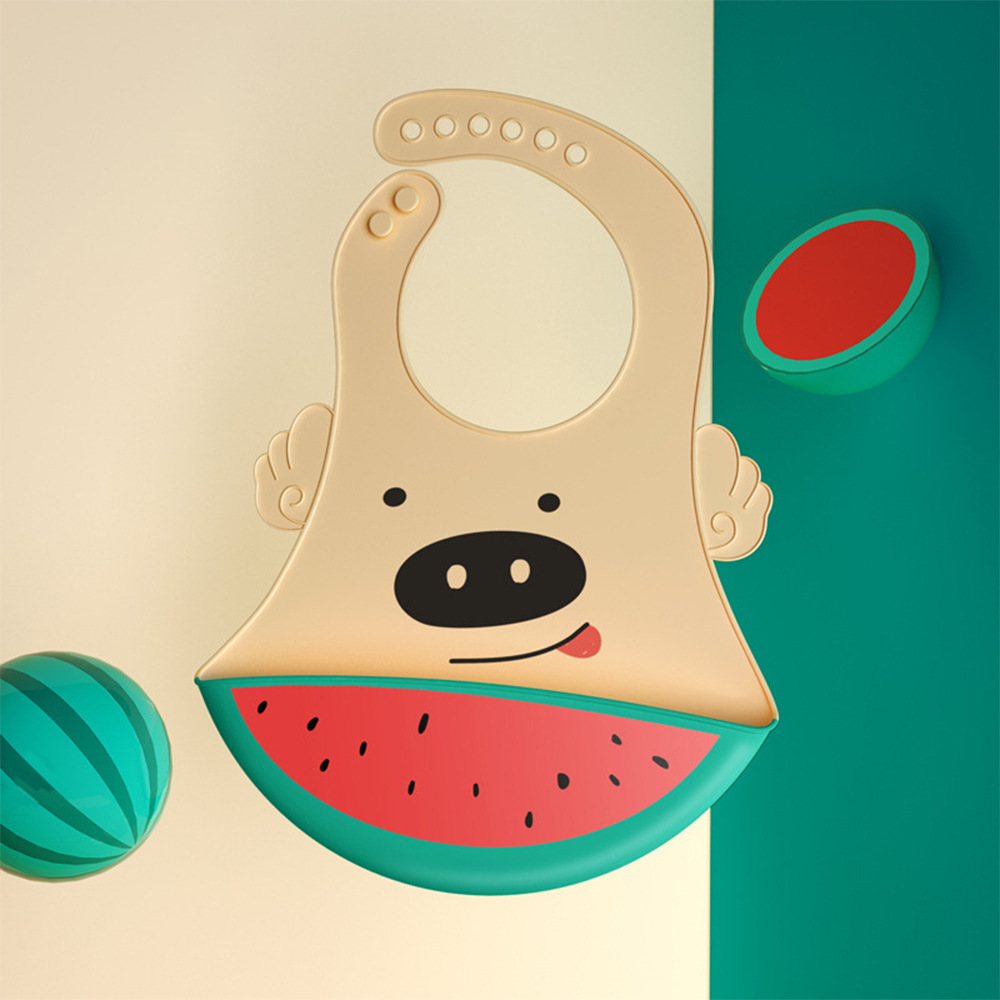 Picture of Baby Dining Bib Stereo Silicone Baby Waterproof Super Soft Food Food Bucket Children Children's Slippery Bucket Wash-Free Cross-Border