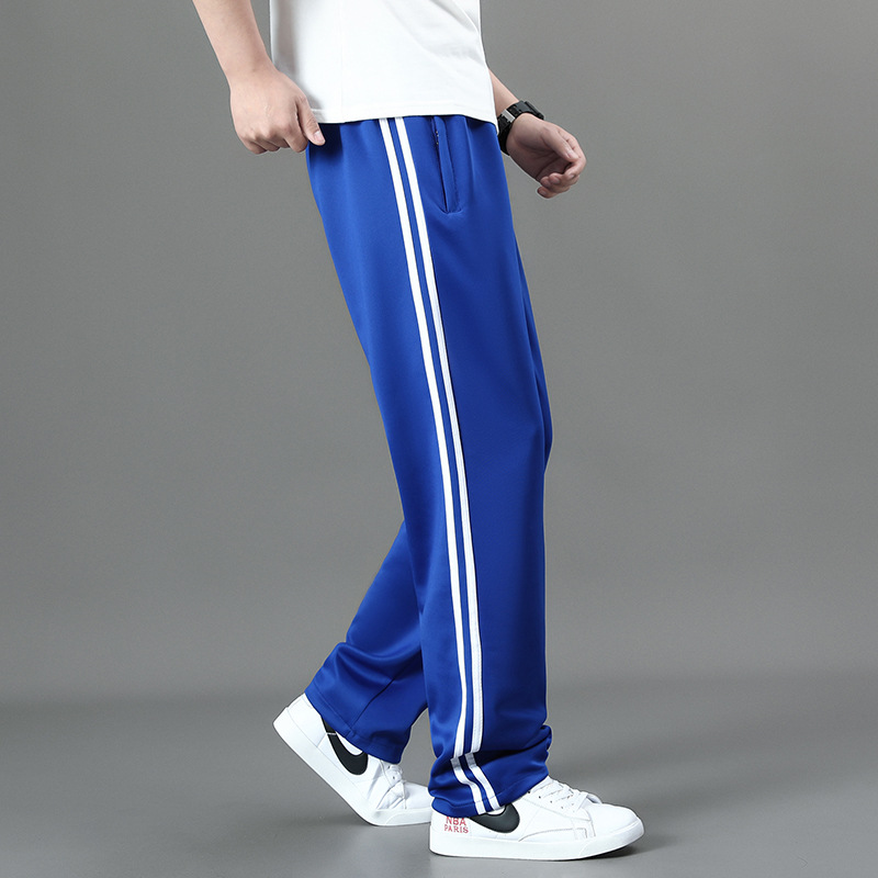 Picture of School Pants Two Stripes Sky Blue Junior High School and High School Student Pants Sweatpants Men's and Women's Pants Korean Style Loose School Uniform Pants
