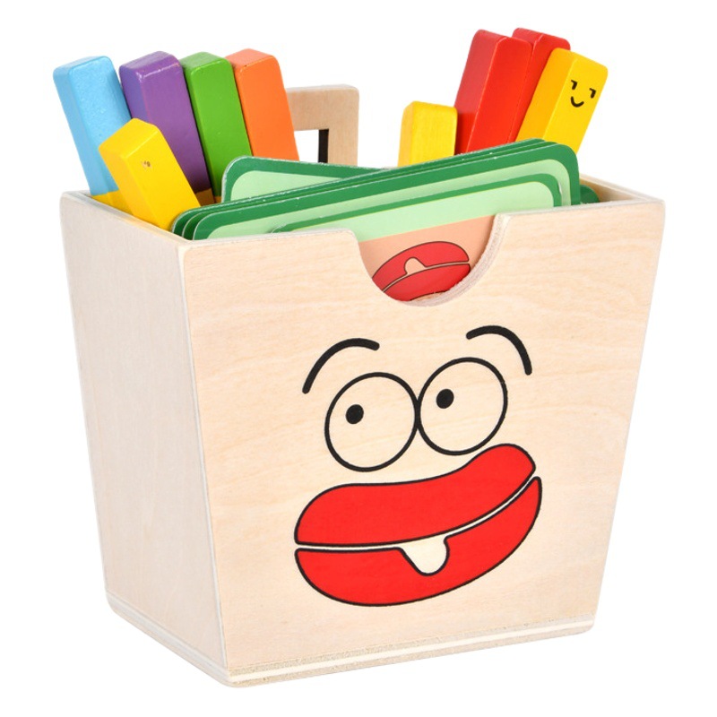 Children's Simulation Wooden Coolhouse Fries Matching Game Puzzle Food Assembled Baby Kitchen Toy