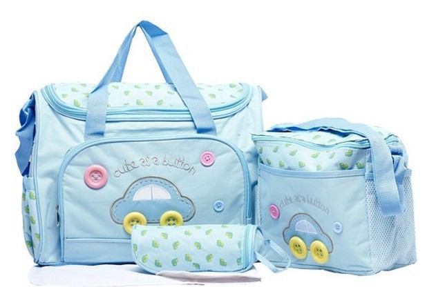 Picture of Factory wholesale fashion multi-functional Mummy bag four-piece Oxford fabric cartoon car diagonal mother bag wholesale