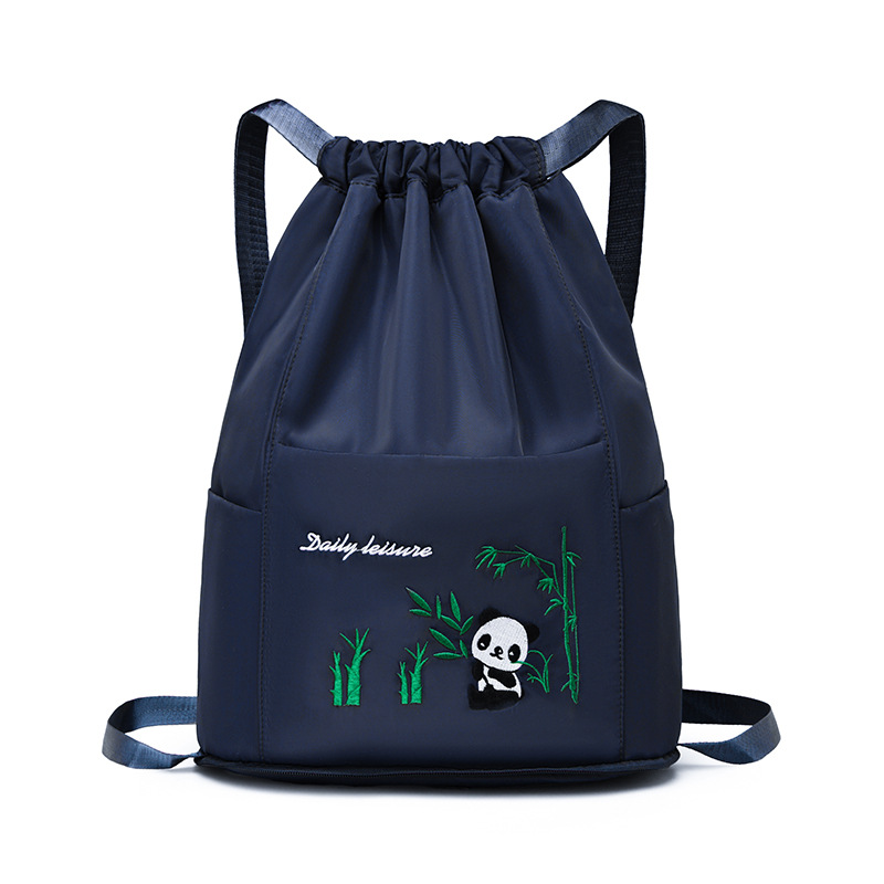 Picture of Drawstring Girdle Portable Foldable Large Capacity Embroidery Bag Backpack Dry and Wet Separate Bag Portable Shopping Bag