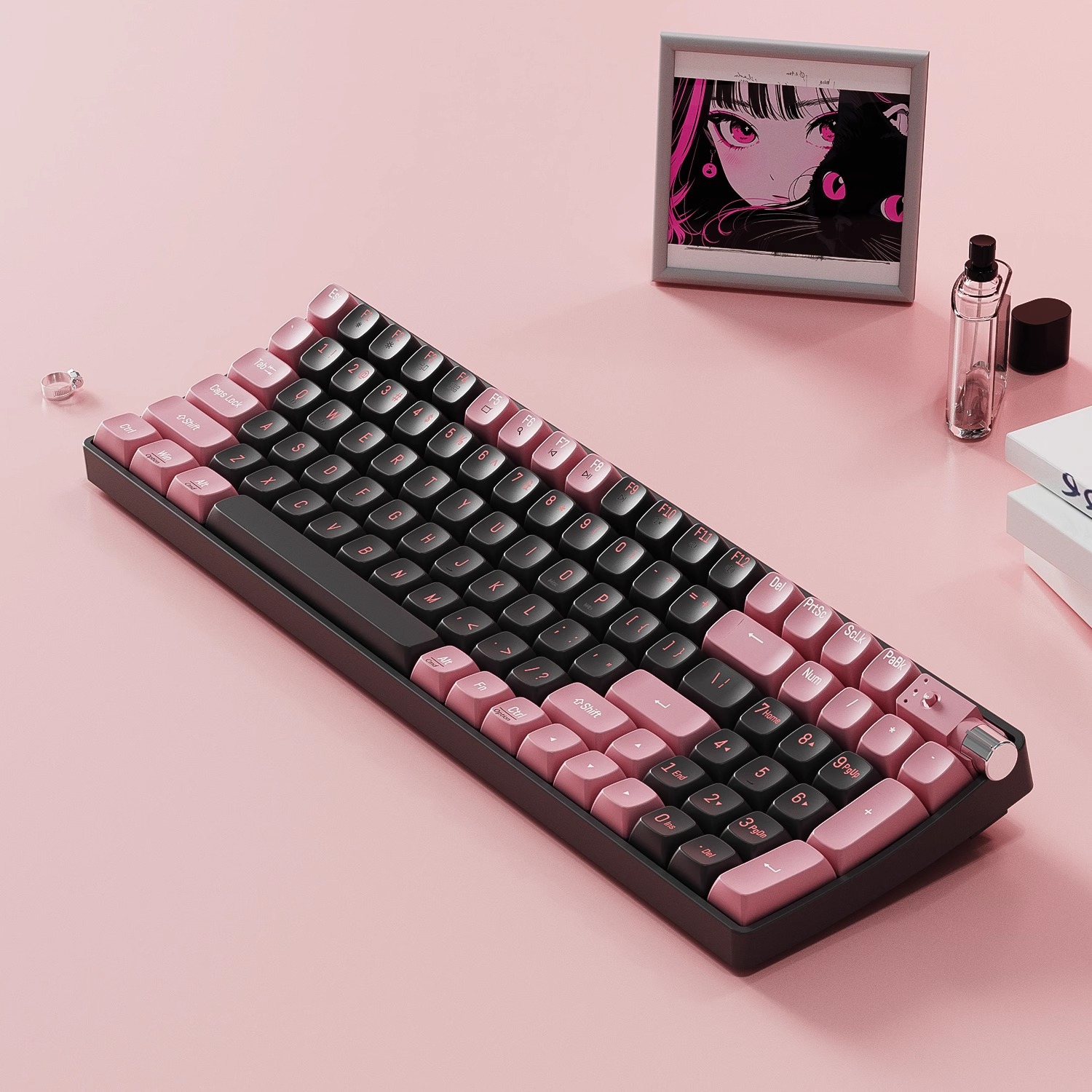 Picture of New product dream family small warped bluetooth mechanical keyboard mouse suit wireless multi-mode girls high color value computer office