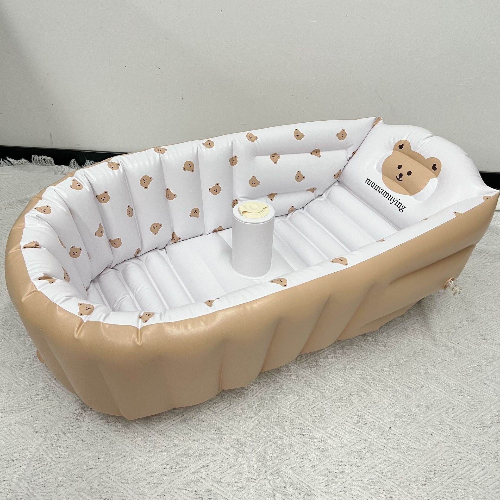 Picture of in stock Ins Nordic Baby Inflatable Bathtub Children's Sitting and Lying Integrated Inflatable Bathtub Multi-functional Bathtub