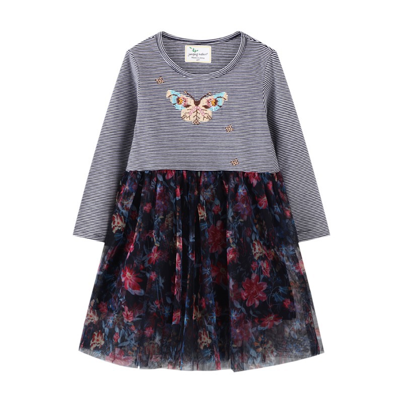 Picture of Girls dress autumn new children's clothing Europe and the United States wholesale long sleeve student skirt children's skirt a generation of hair