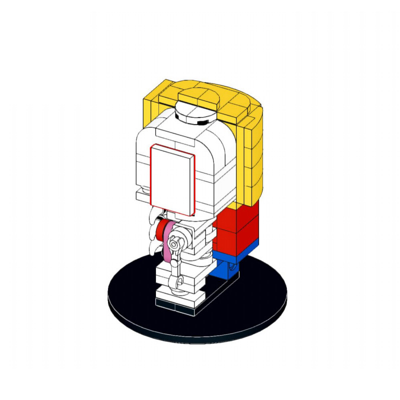 Picture of MOC Building Block Toy Compatible with Lego Square Head Assembled Gift Undo Half-Planing Skull Little Man