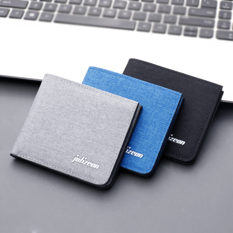 Picture of jolizeon Men's Short Wallet Canvas Multi-Card Holder Horizontal Denim Wallet Ultra-Thin Dollar Wallet