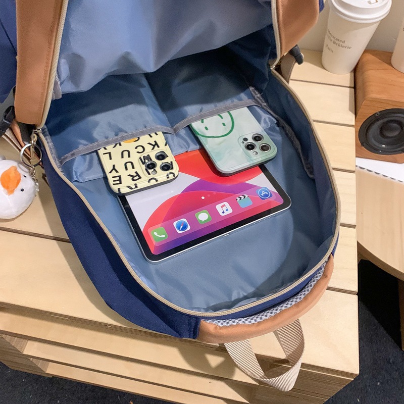 Picture of Schoolbag Girls College Students High School Junior High School Students Travel Backpack Primary School Students Weight Reduction Backpack Boys Large Capacity