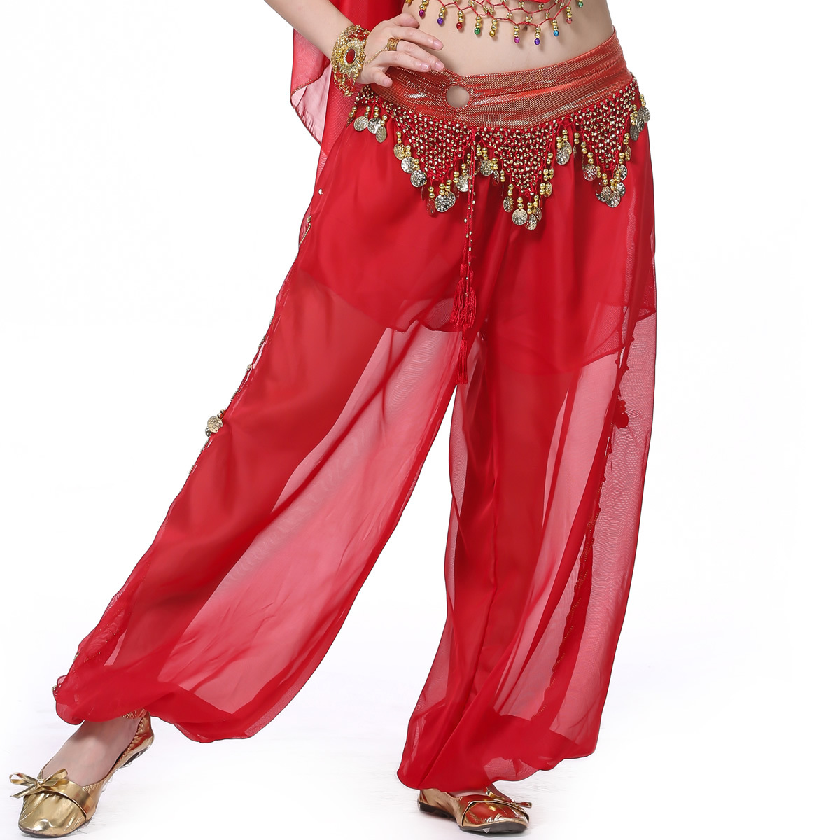 Picture of Dancer Ring Lanterns Belly Dance Performance Dance Pants Belly Dance Pants