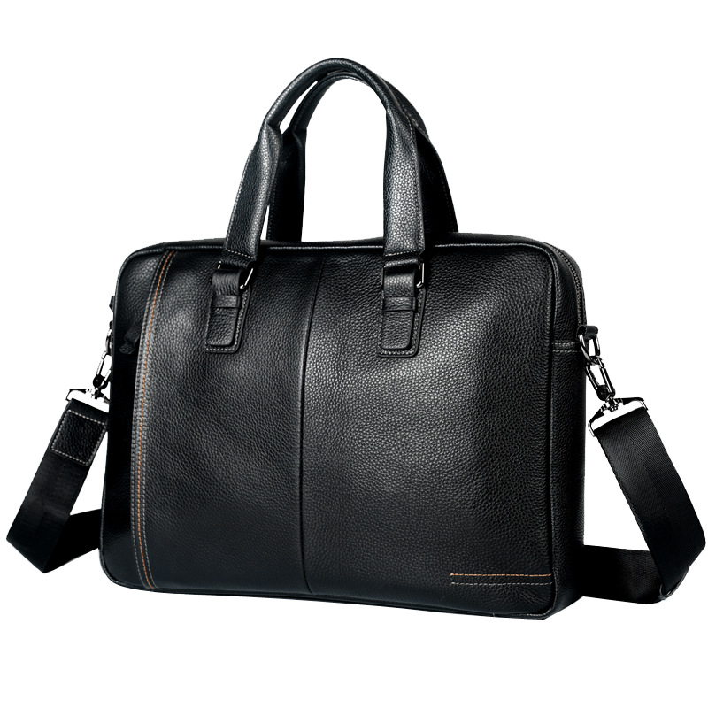 Factory direct first layer cowhide men's bag leather portable briefcase large capacity computer bag soft leather bag a generation of hair