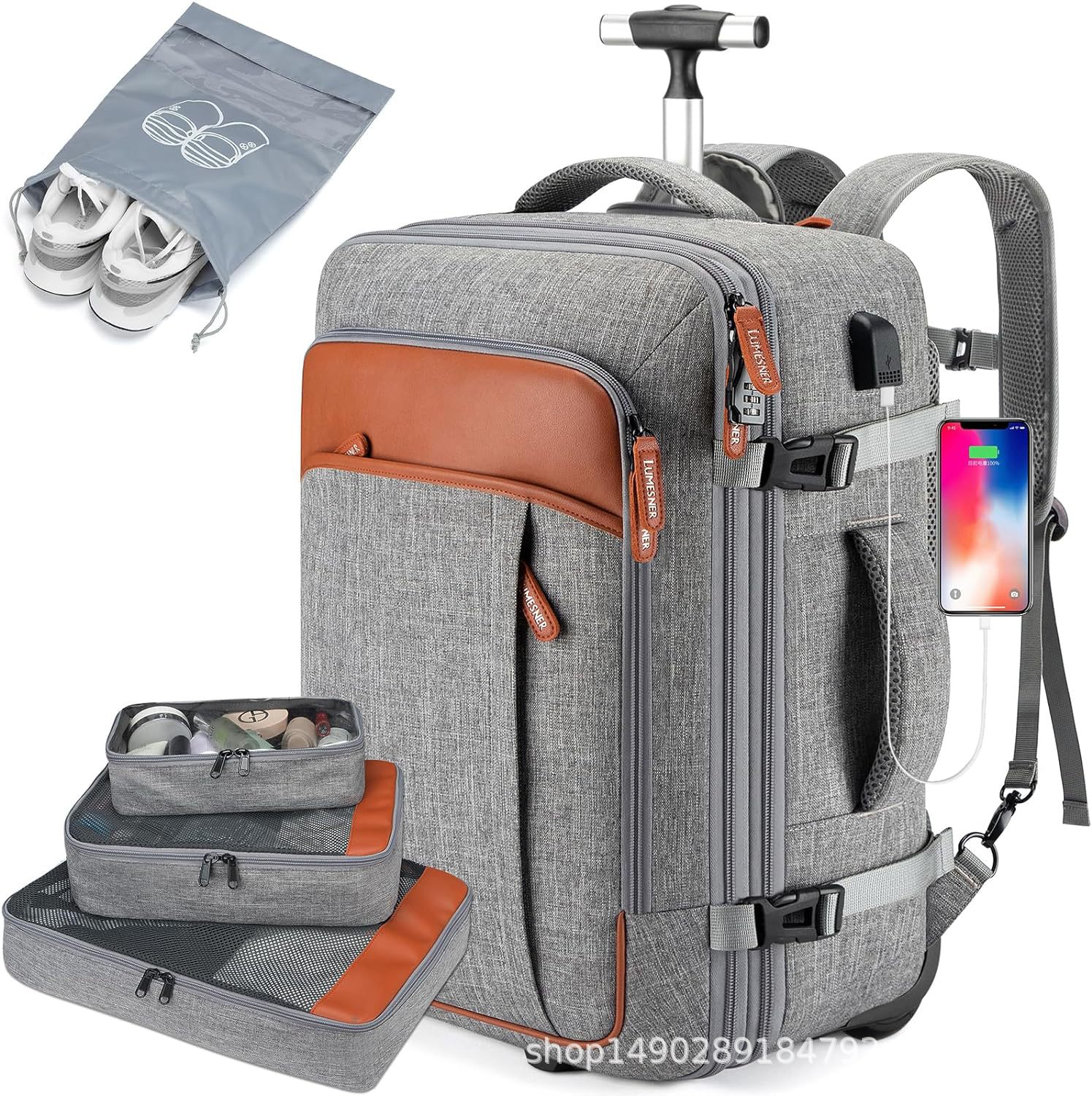 Amazon Cross-border Foreign Trade Explosions Backpack Men's Rod Bag Expandable Travel Travel Bag