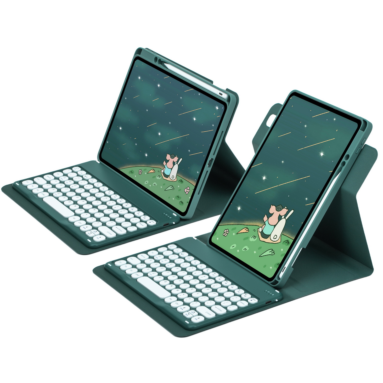 Picture of For iPad10.2 protective cover 10 generation acrylic rotating magnetic Bluetooth keyboard protective cover 10.9 pen slot